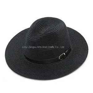 China Factory Cheap Wholesale Unisex Panama Straw Hats thumbnail-2