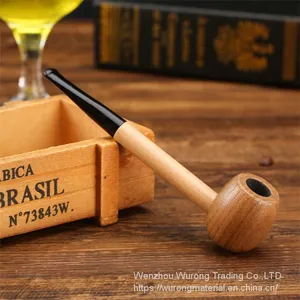 140mm Length Wooden Resin Short Tobacco Pipe With Popeye Solid Wood Head for Smoking thumbnail-1