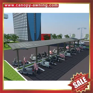Outdoor Public Alu Aluminum pc Polycarbonate Park Bike Bicycle Motorcycle Canopy Shelter Cover Canopies Awning Carport for Sale thumbnail-4