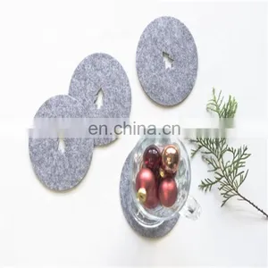 Gray Floral Placemats Wreath Felt Mat Table thumbnail-4