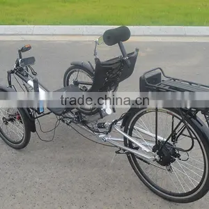250w Foldable Suspension Electric Recumbent Trike thumbnail-2