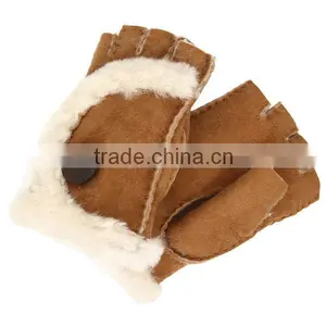 2015 Winter New Double Face Sheepskin Fingerless Glove thumbnail-4