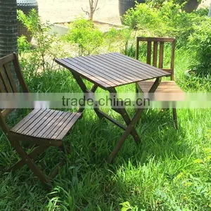 Beautiful Wooden Bistrol Set - Acacia Folding Chair and Table for Balcony - Made in Vietnam Products thumbnail-1