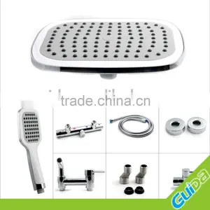 Modern Rainfall Brass Bathroom Shower Faucet Set 8" Shower Head thumbnail-1