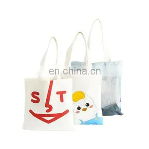 Wholesale 100% Cotton Female Handbag Solid Canvas Weekender Tote Bags Custom Printed Logo thumbnail-5