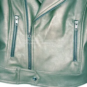 Women's Faux Leather Jacket Motocycle Biker PU Jacket thumbnail-5