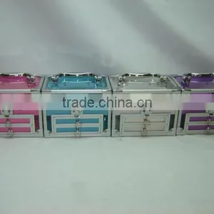 Carrying Train Vantity Beauty Cosmetic Makeup Make up Make-up Small Acrylic Box Transparent Acrylic Box Acrylic Box With Lock Quality Choice thumbnail-1