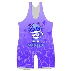 Custom Sublimation Wrestling Singlet thumbnail-2
