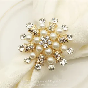 Luxury Gold Silver Metal Napkin Ring Holder Wedding Bridal Shower Gift Baptism Table Decor thumbnail-2