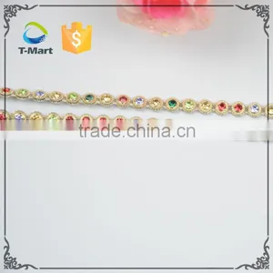 Golden Plastic Trimming With Multicolor Round Beads thumbnail-2