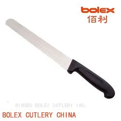Professional Slicing Knife Lines Ham Slicer Serrated Scalloped Cake Bread Slicer Fluted Edge Ham Keban Roast Beef Slicers Knives Made in China by Bolex thumbnail-3