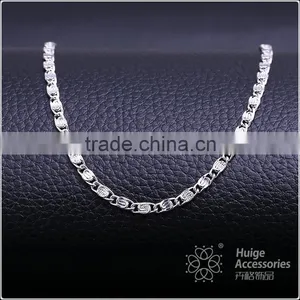 Yiwu Wholesale Fashion Jewelry Rhodium Plated Flat Chain Beautiful Necklace thumbnail-1