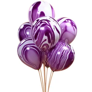 China Factory Happy Birthday Party Round 12 Inch Latex Rubber Helium Ballon Set Rainbow Color Marble Agate Balloon thumbnail-4