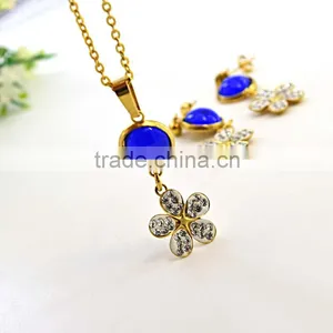 Wholesale Jewelry Pearl Necklaces Designs Teardrop Necklace Earrings Set thumbnail-3
