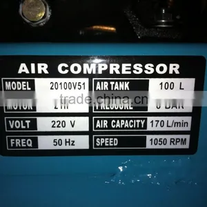 KINGCHAI Machinery Factory Big Capacity Belt Driven 100L 150L 200L 300L Air Compressor thumbnail-3