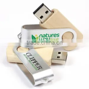 Promotional Gift Swivel USB Key Wood 8gb thumbnail-1