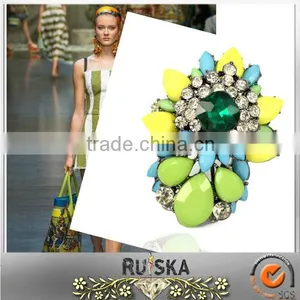 Wholesale Resin Beads Shourouk Style Fashion Rings Jewelry thumbnail-1