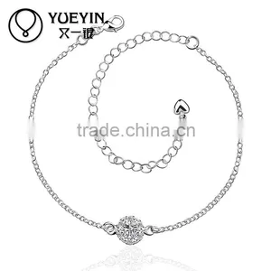 China Supplier Mixed Styles Silver Plating Fashion Jewelry Stone Anklet thumbnail-1