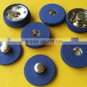 Wholesale 20mm Blue Fabric Covered Metal Garment Snap Button-- F1524 thumbnail-4