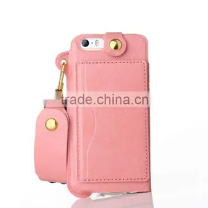 Anti Shock PU Back Stand Case for IPhone SE With String Leather Rubber Cover With Card Slot for IPhone 5 5s 5c MT-5764 thumbnail-3