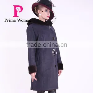 2015 Winter Medium Length Women Slim Fit Woolen Fur Coat thumbnail-6