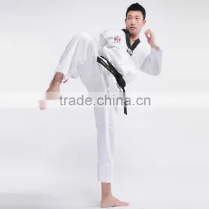V Neck White Taekwondo Uniform WTF thumbnail-2