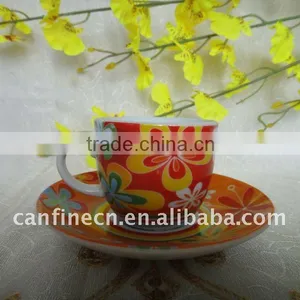 Red Coffee Cup and Saucer thumbnail-1