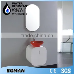 White Hanging Round Bathroom Mirror Cabinet thumbnail-1
