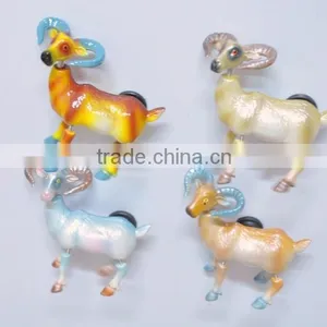 4 Inch Pearl Powder Colorful Goat Plastic Fridge Magnets thumbnail-1