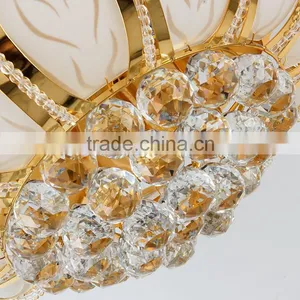 Small Size Crystal Golden LED Ceiling Fan With ABS Blades thumbnail-5