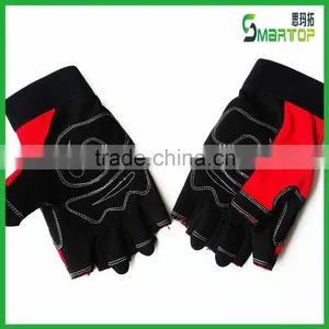 China Competive Price Red Fingerless Sports Bicycle Gloves thumbnail-1