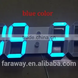 Remote 5" Large Blue Led Wall Clock With Calendar,temperature and Alarm Function thumbnail-1