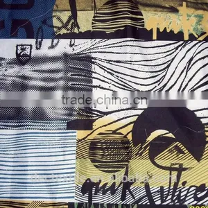Competitive Price Abstract Print Peach Skin Fabric for Men's Beach Shorts thumbnail-1