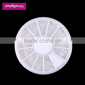 Wheel Boxed Clear AB Plastic Rhinstones Transparent Nail Art Sticker Use Crystal Decoration thumbnail-1