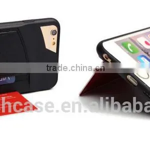 Leather Back Cover Case With Card Slot for Iphone 6 thumbnail-1