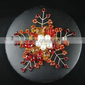 Natural Freshwater Pearl Crystal Handmade Brooch thumbnail-1