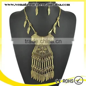 Long Leaf Italian 18k Gold Plated Jewelry Set, Set Jewelry Quality Choice thumbnail-1