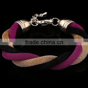 Gold Bangle Stainless Steel Twisted Cable Womens Bracelet Cuff Open End thumbnail-1