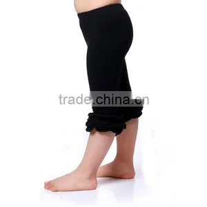 Wholesale Pants 100% Cotton Solid Color Pant Various Colors Triple Ruffle Long Pant for Baby Girls thumbnail-4