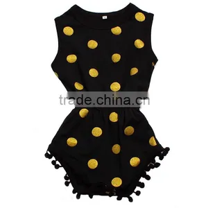 Knitted Baby Jumpsuit Black Yellow Spot Rompers Baby Girls Rompers Jumpsuits thumbnail-4