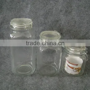 Square Airtight Glass Jar With Glass Lid thumbnail-3