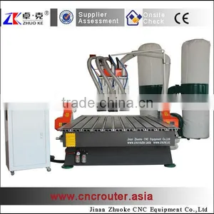 Auto Tool Changing Wood CNC Router Changing 3 Spindles With Original NcStudio System Dust Collector ZK-1325 thumbnail-1