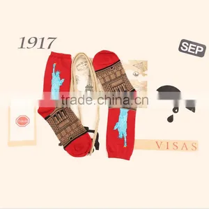 Retro Art Paintings Male and Female Tube Socks Personality Cotton Socks Factory Wholesale thumbnail-2