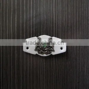 Small White Metal Leather Label for Wears thumbnail-1