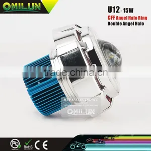 Factory Direct Wholesale Item U12 12-80V 15W LED Headlight Motorcycle With CFF Angel Halo Ring thumbnail-1