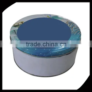 Custom Print Metal Wed Gift Box, Round Metal Gift Tin Box for Candy, Cake or Chocolate Tin Box thumbnail-1