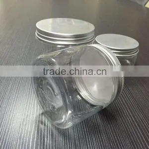 China 250g 300g 400g Pet Jars With Aluminum Lid Clear Pet Jar thumbnail-3
