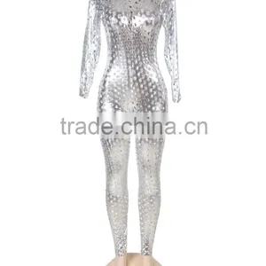 Top Quality Paypal Accept 3 Colors Available Full Body Sexy See Through Leather Bodysuit thumbnail-1