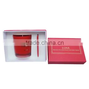 Red Cardboard Paper Candle Box With Lid and Paper Holder thumbnail-2