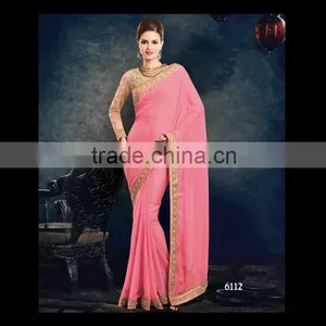 MULTI COLOUR PURE GORGETTE SAREE ONLINE thumbnail-5